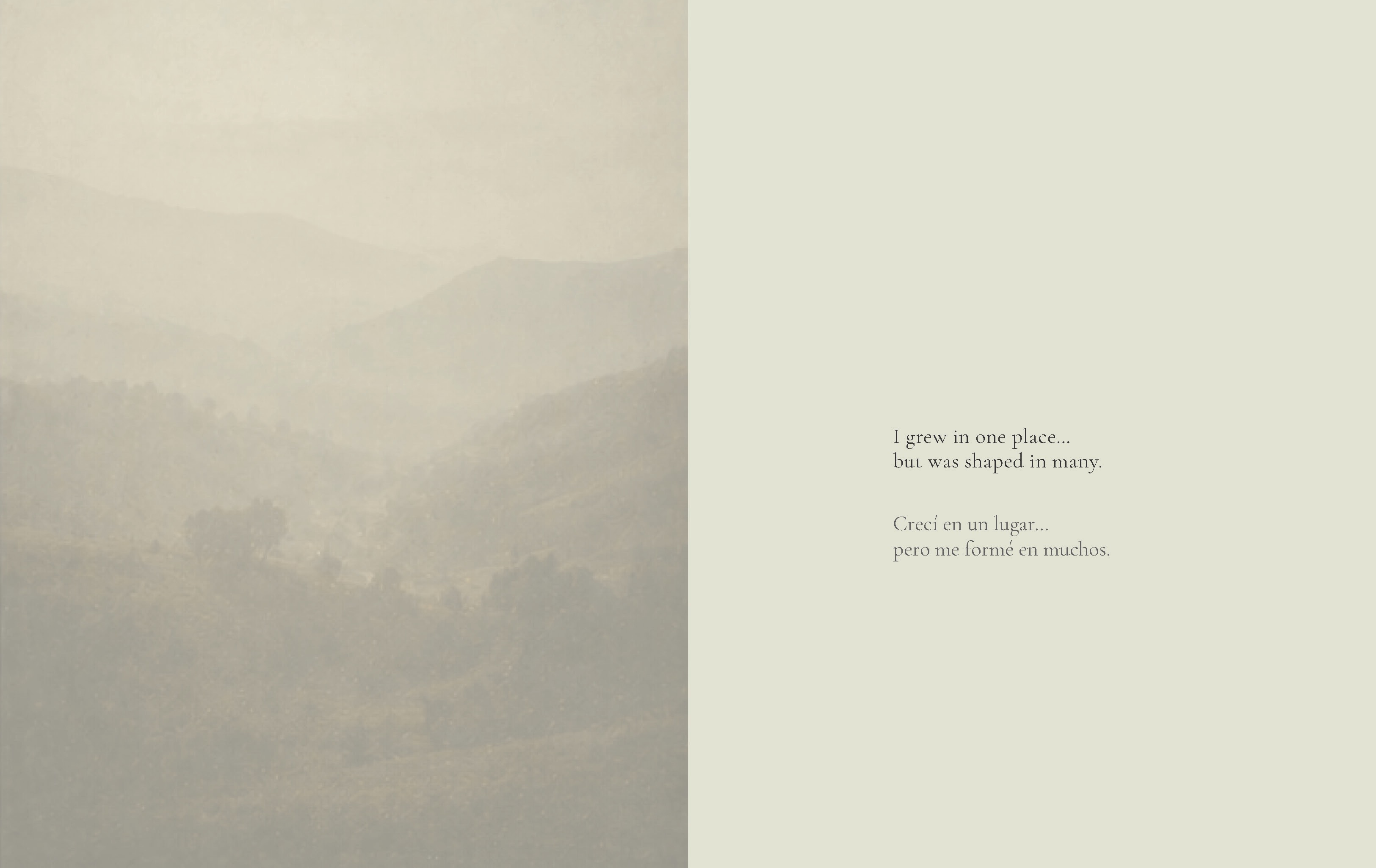 Preview spread from What Remains exploring identity and place